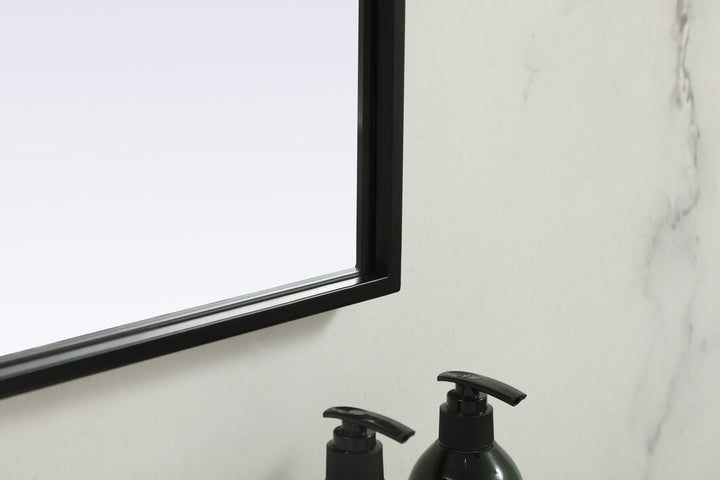 Metal Frame Arch Mirror 40X34 Inch In Black