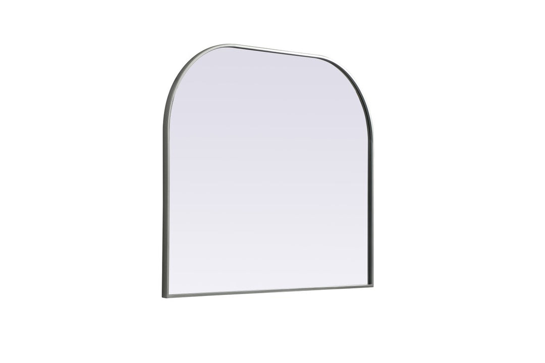 Metal Frame Arch Mirror 40X34 Inch In Silver
