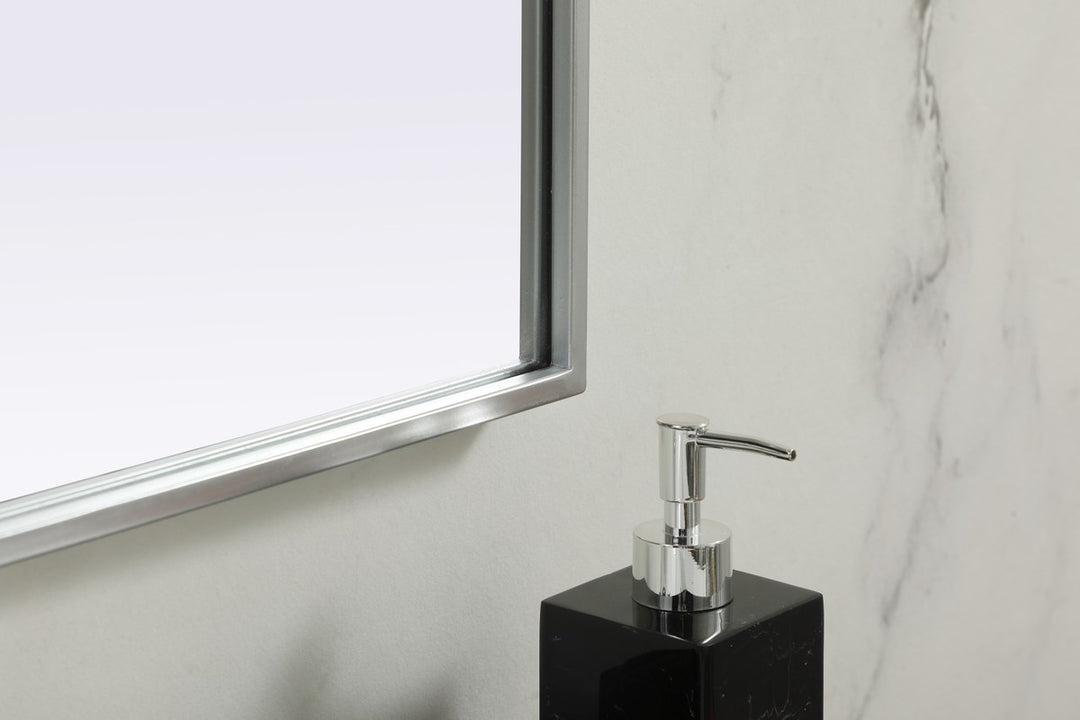 Metal Frame Arch Mirror 40X34 Inch In Silver