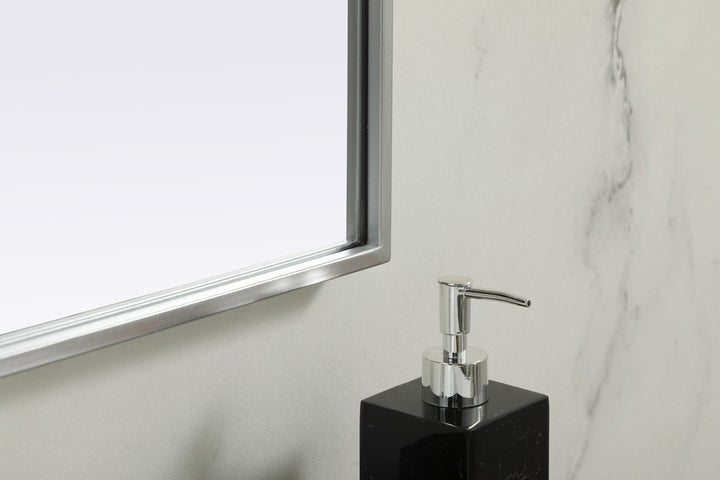 Metal Frame Arch Mirror 40X34 Inch In Silver