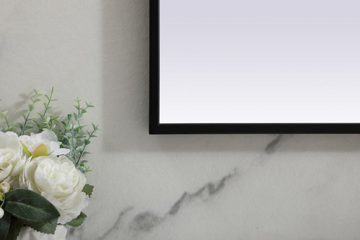 Metal Frame Arch Mirror 40X38 Inch In Black