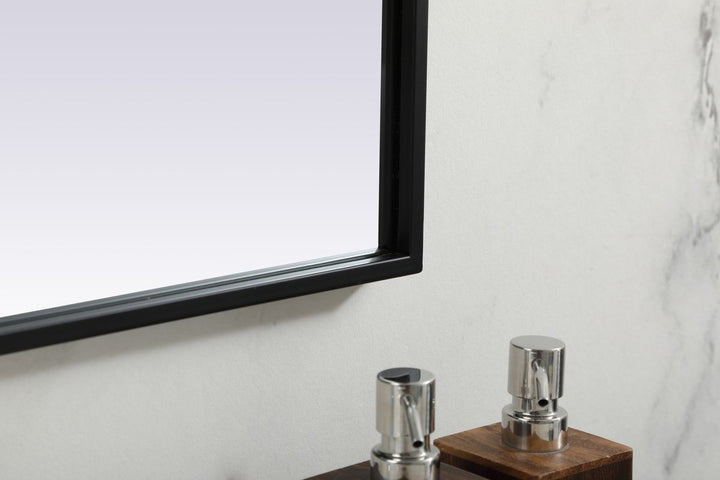 Metal Frame Arch Mirror 40X38 Inch In Black