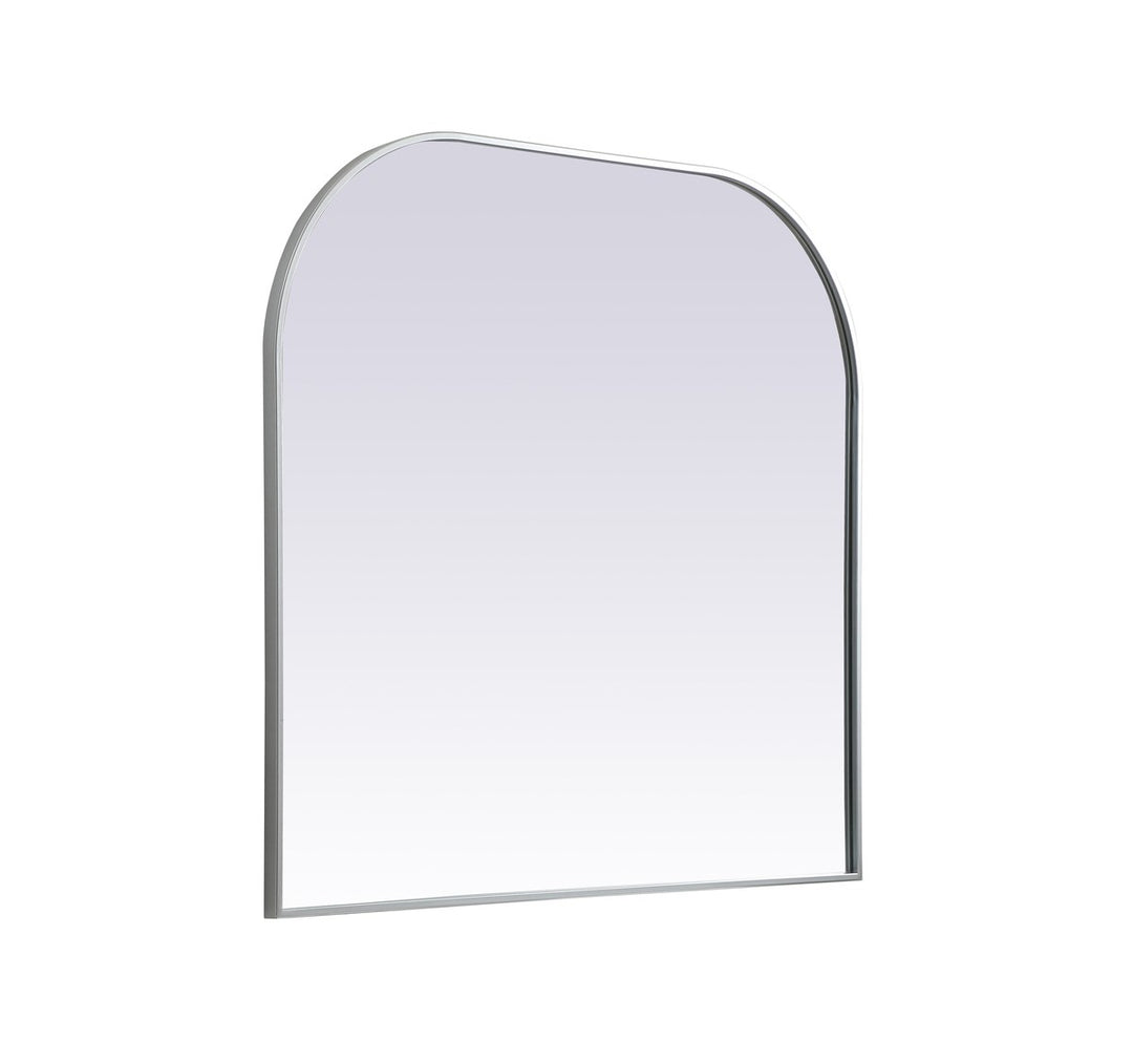 Metal Frame Arch Mirror 40X38 Inch In Silver