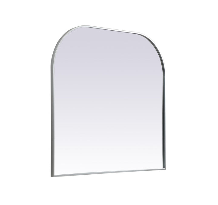 Metal Frame Arch Mirror 40X38 Inch In Silver