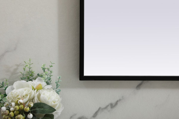 Metal Frame Arch Mirror 42X30 Inch In Black
