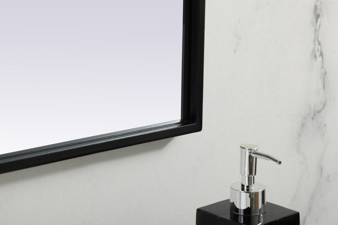Metal Frame Arch Mirror 42X30 Inch In Black