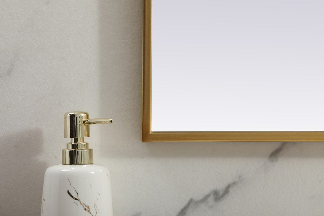 Metal Frame Arch Mirror 42X30 Inch In Brass