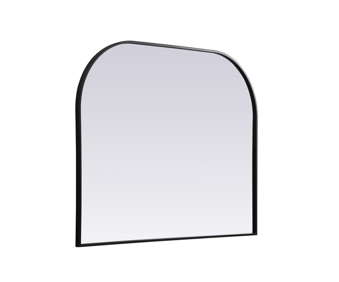 Metal Frame Arch Mirror 42X34 Inch In Black