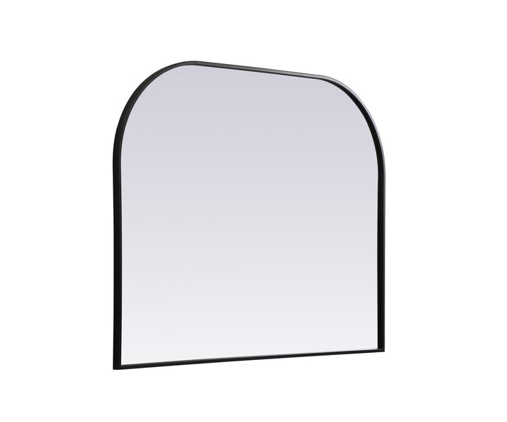 Metal Frame Arch Mirror 42X34 Inch In Black