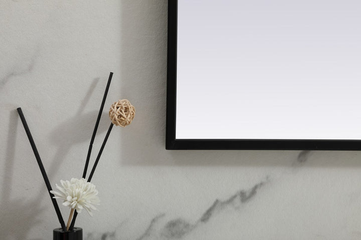 Metal Frame Arch Mirror 42X34 Inch In Black