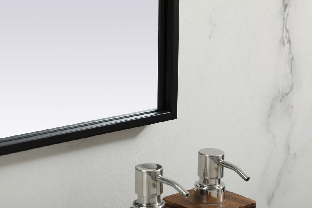 Metal Frame Arch Mirror 42X34 Inch In Black