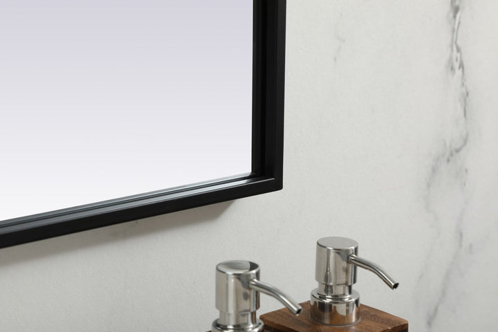 Metal Frame Arch Mirror 42X34 Inch In Black