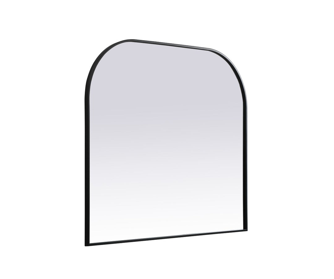 Metal Frame Arch Mirror 42X38 Inch In Black