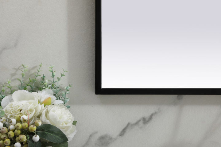 Metal Frame Arch Mirror 42X38 Inch In Black