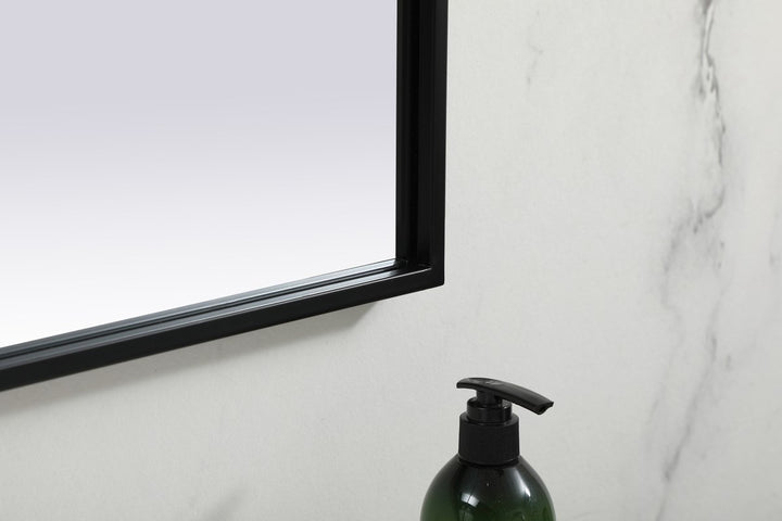 Metal Frame Arch Mirror 42X38 Inch In Black