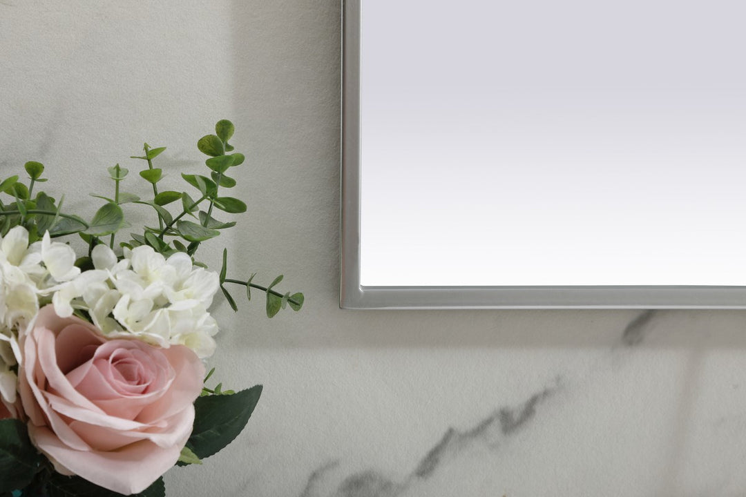 Metal Frame Arch Mirror 42X38 Inch In Silver