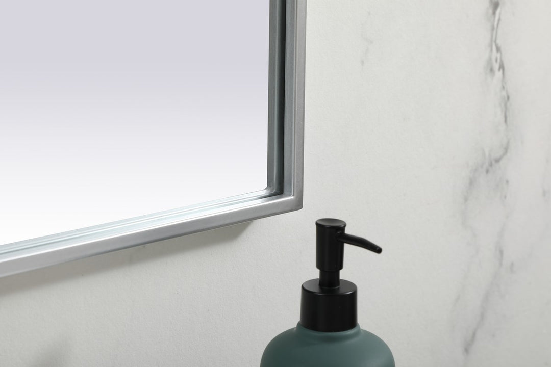 Metal Frame Arch Mirror 42X38 Inch In Silver