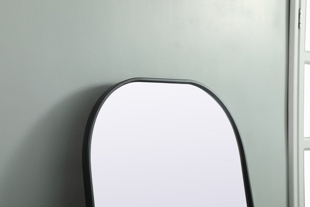 Metal Frame Arch Full Length Mirror 28X74 Inch In Black