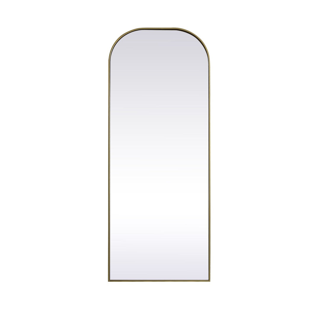 Metal Frame Arch Full Length Mirror 28X74 Inch In Brass by Elegant Decor