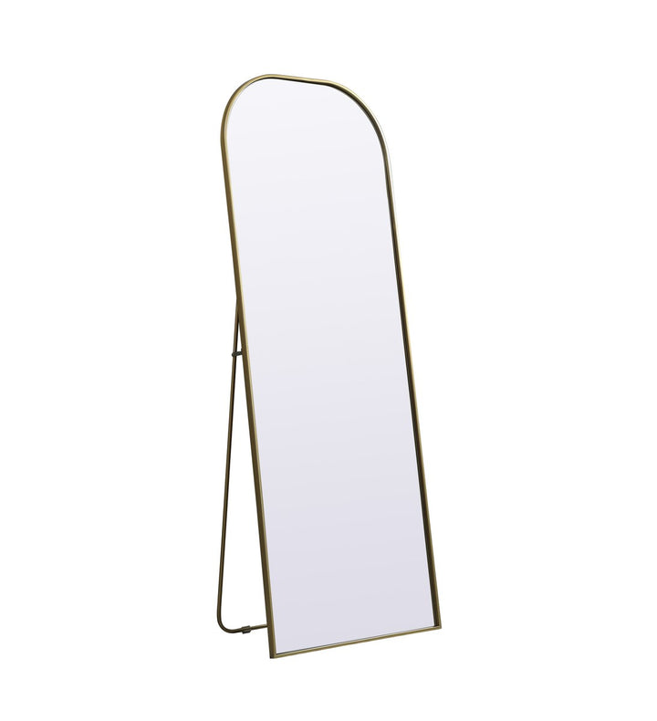 Metal Frame Arch Full Length Mirror 28X74 Inch In Brass