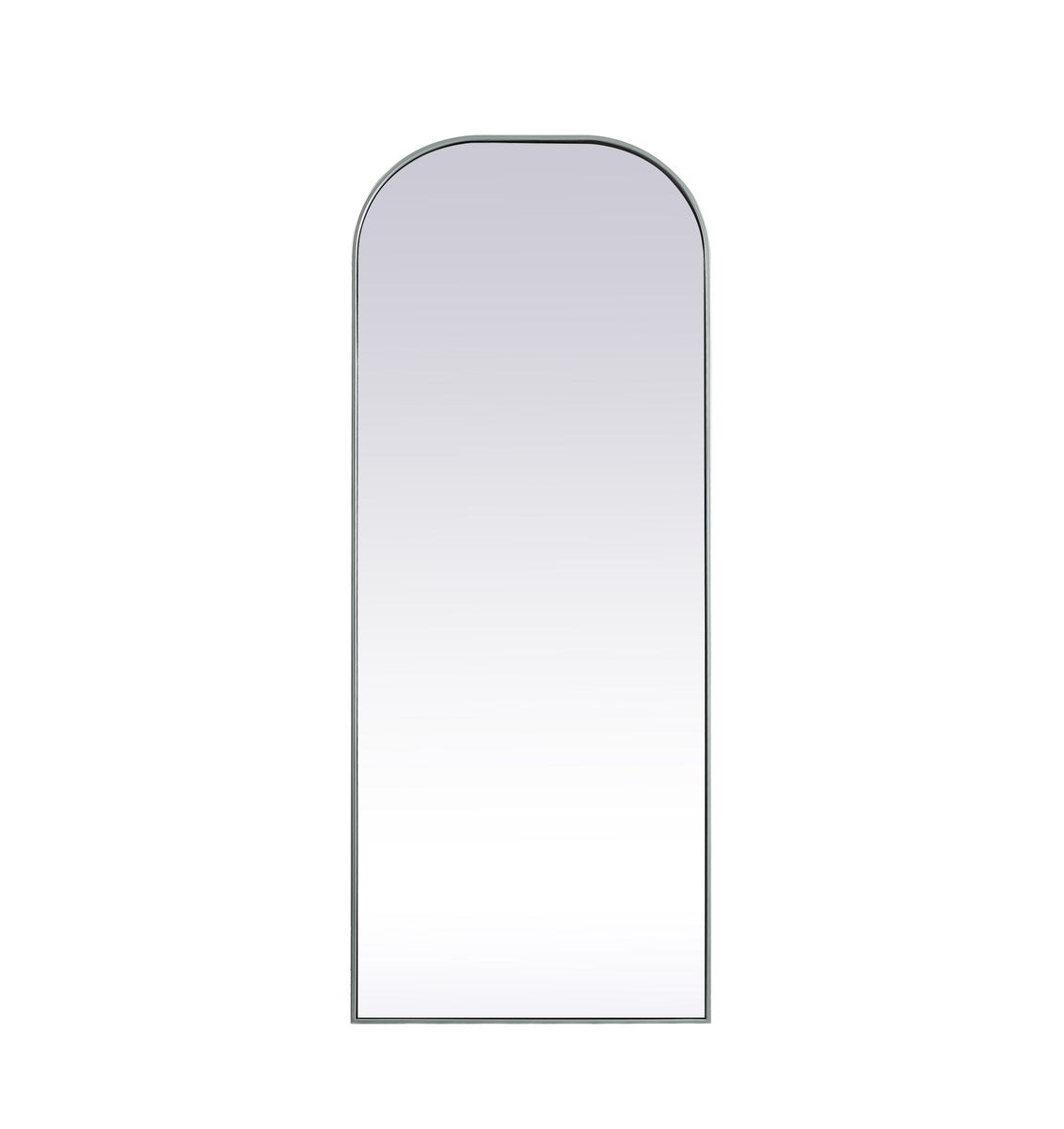 Metal Frame Arch Full Length Mirror 28X74 Inch In Silver by Elegant Decor