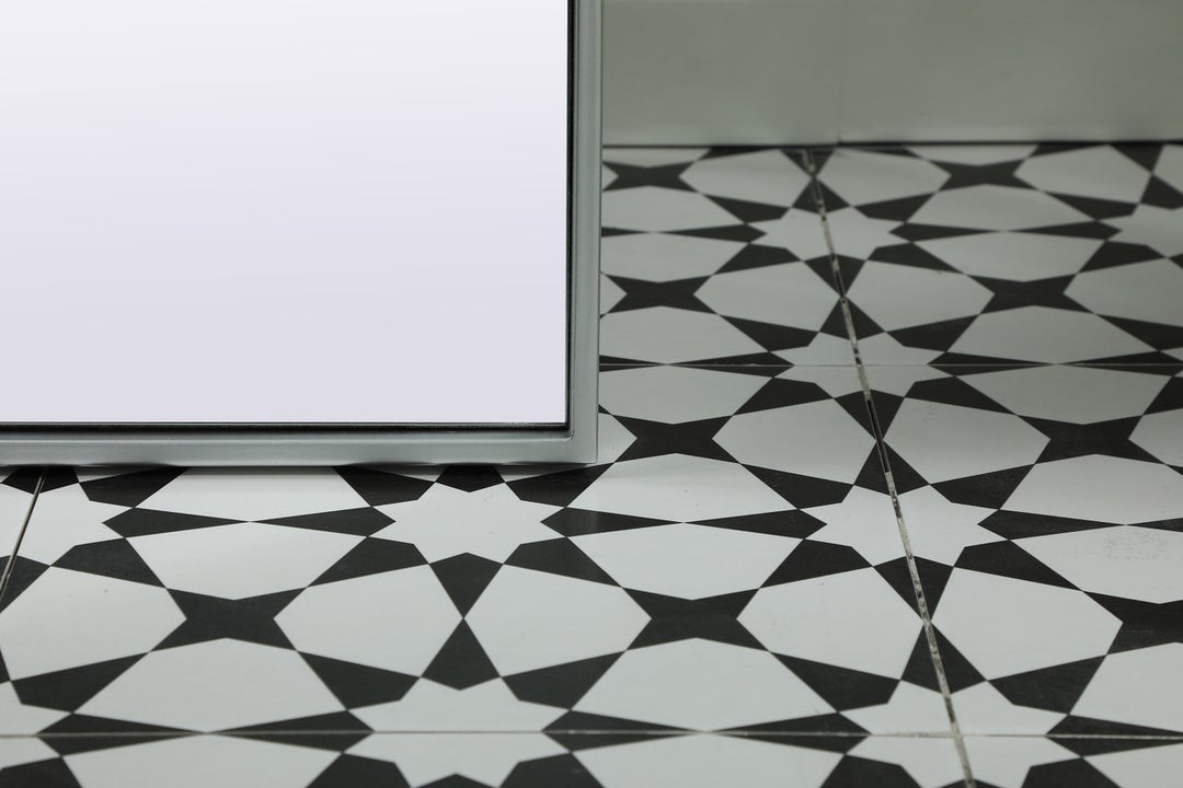 Metal Frame Arch Full Length Mirror 28X74 Inch In Silver