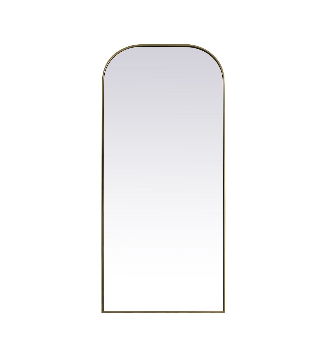 Metal Frame Arch Full Length Mirror 32X76 Inch In Brass by Elegant Decor