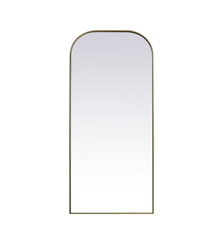 Metal Frame Arch Full Length Mirror 32X76 Inch In Brass by Elegant Decor