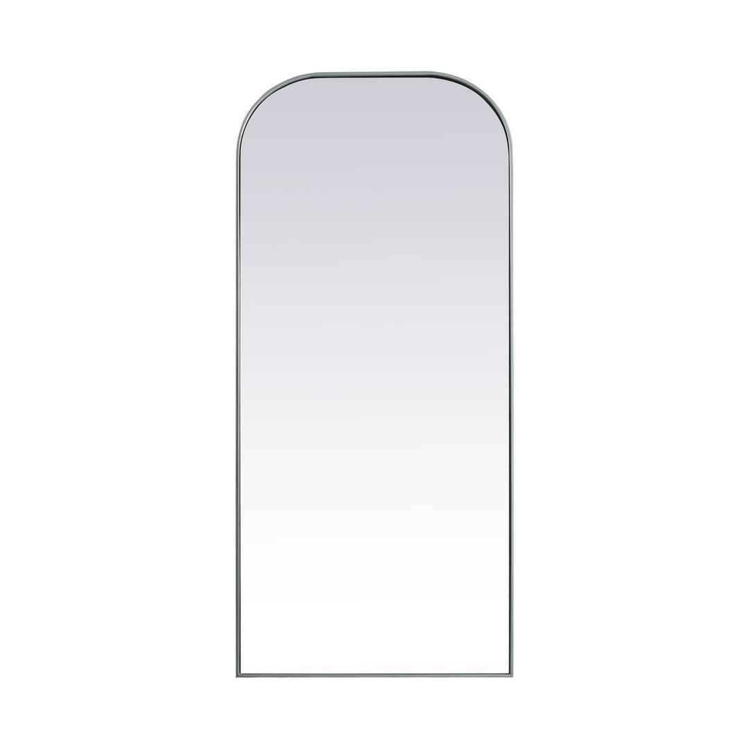 Metal Frame Arch Full Length Mirror 32X76 Inch In Silver by Elegant Decor