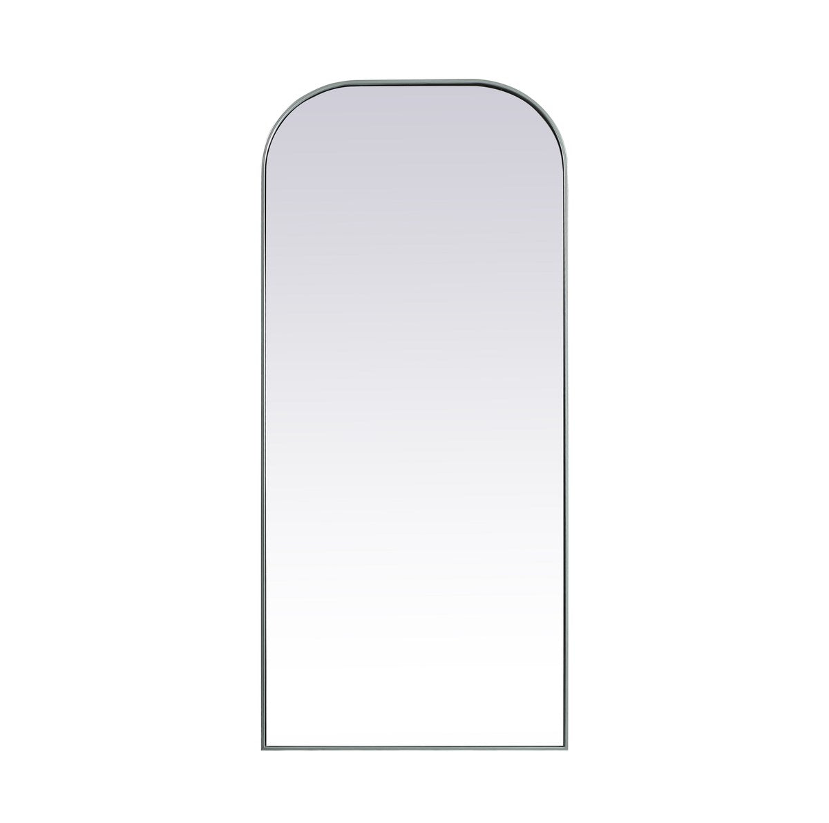 Metal Frame Arch Full Length Mirror 32X76 Inch In Silver by Elegant Decor