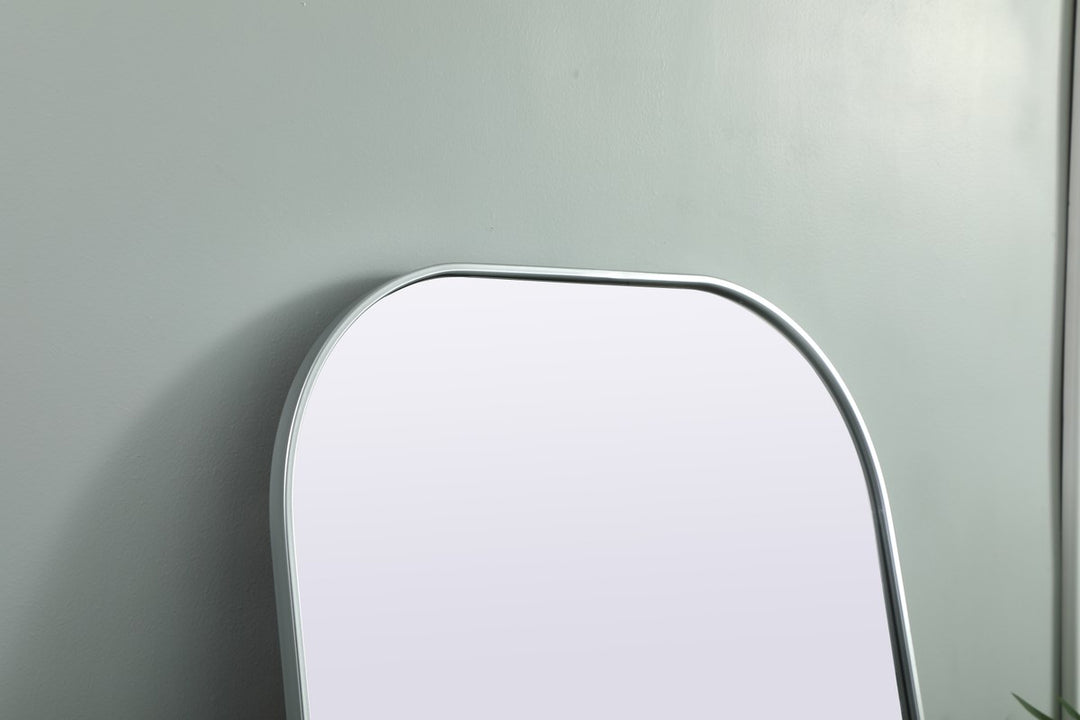 Metal Frame Arch Full Length Mirror 32X76 Inch In Silver