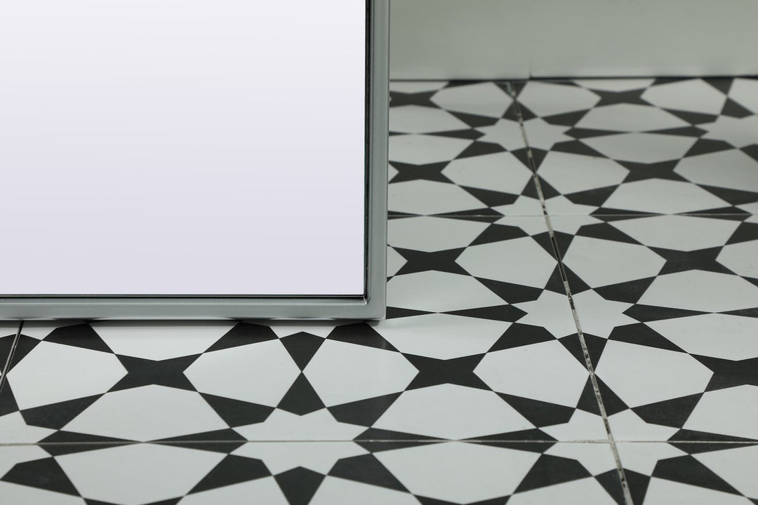 Metal Frame Arch Full Length Mirror 32X76 Inch In Silver
