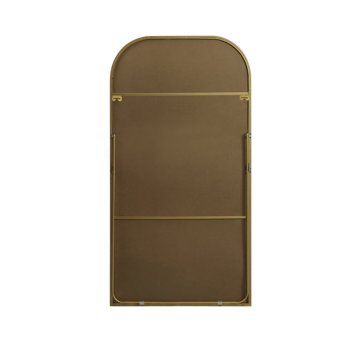 Metal Frame Arch Full Length Mirror 35X66 Inch In Brass