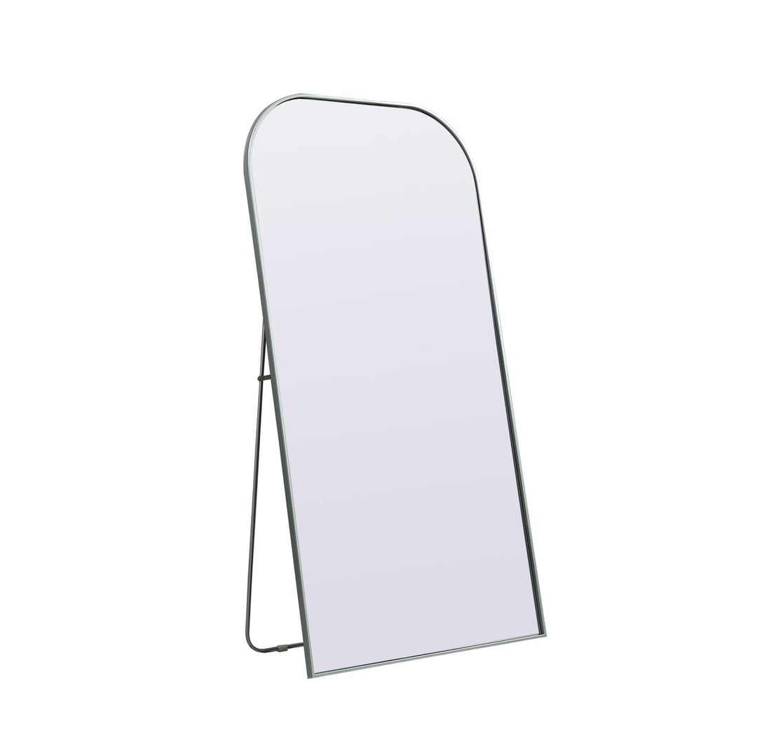Metal Frame Arch Full Length Mirror 35X66 Inch In Silver