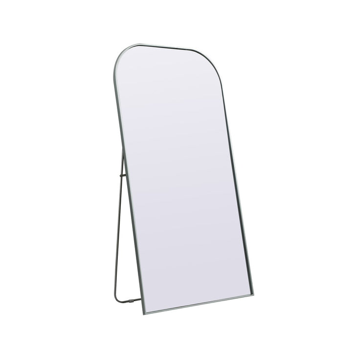 Metal Frame Arch Full Length Mirror 35X66 Inch In Silver