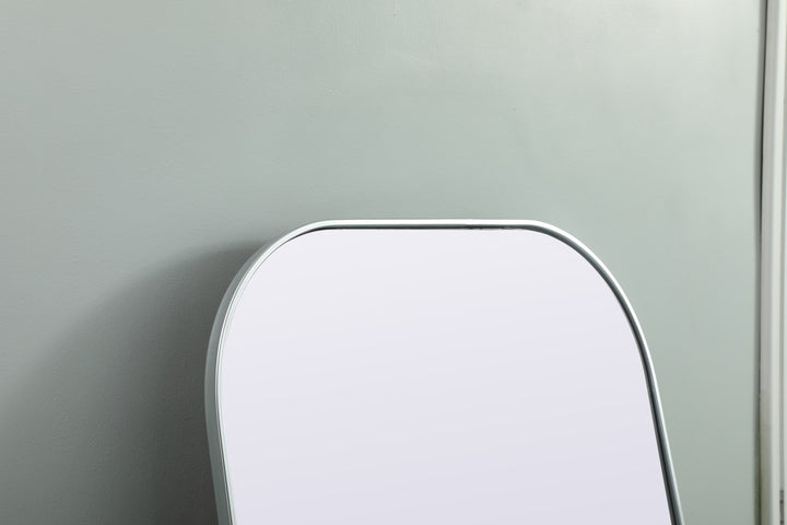 Metal Frame Arch Full Length Mirror 35X66 Inch In Silver