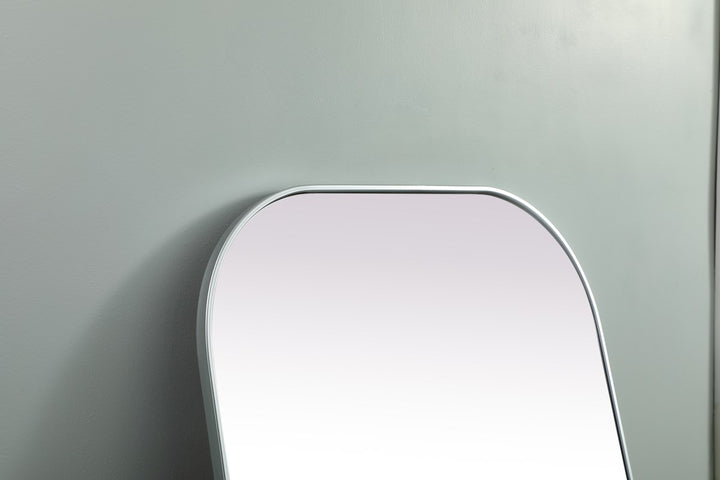 Metal Frame Arch Full Length Mirror 35X72 Inch In Silver