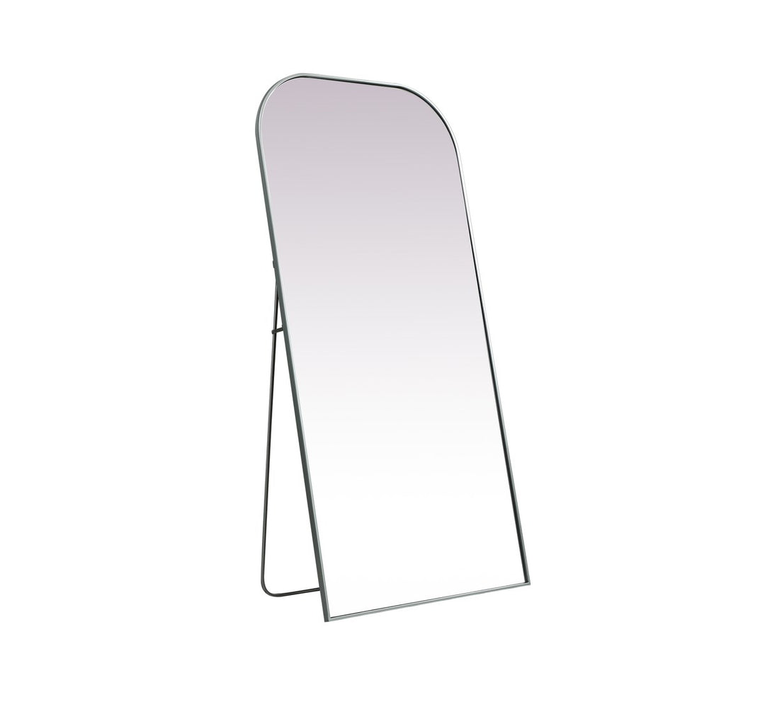 Metal Frame Arch Full Length Mirror 35X72 Inch In Silver