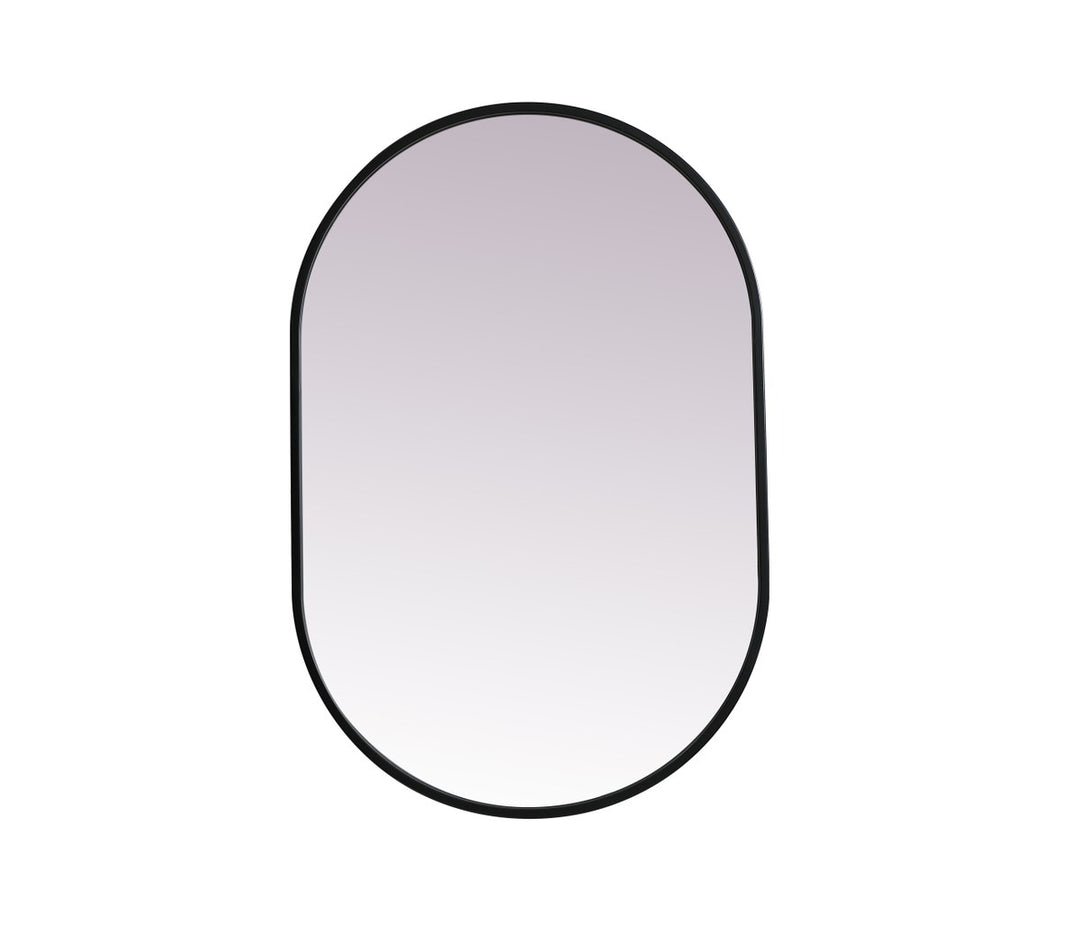 Metal Frame Oval Mirror 20X30 Inch In Black by Elegant Decor