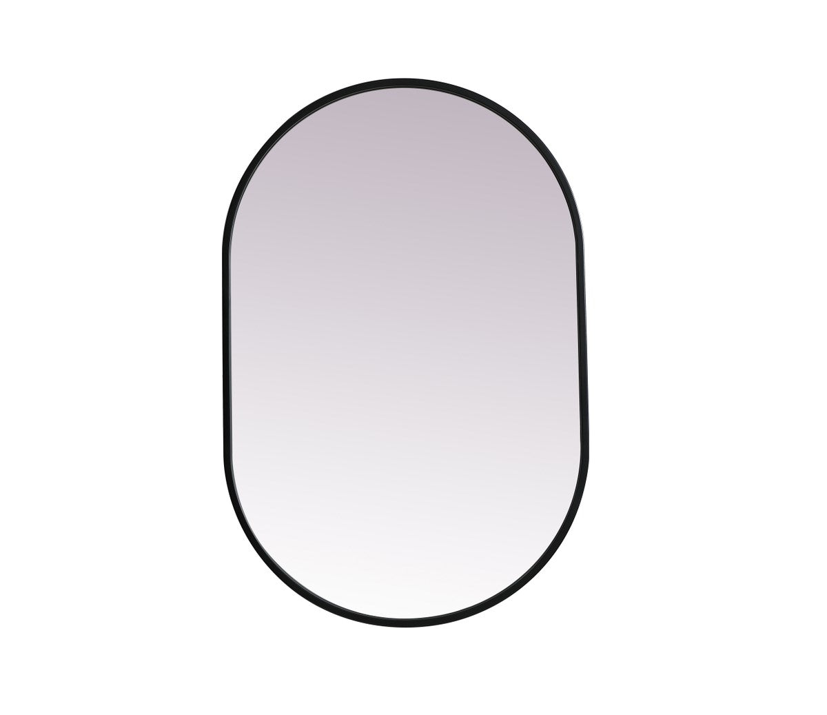 Metal Frame Oval Mirror 20X30 Inch In Black by Elegant Decor