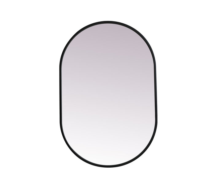 Metal Frame Oval Mirror 20X30 Inch In Black by Elegant Decor