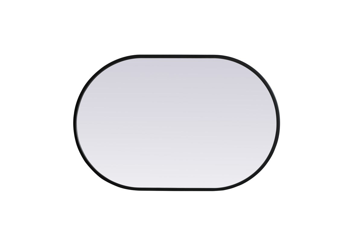 Metal Frame Oval Mirror 20X30 Inch In Black