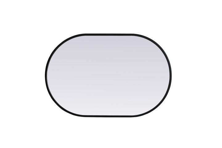 Metal Frame Oval Mirror 20X30 Inch In Black