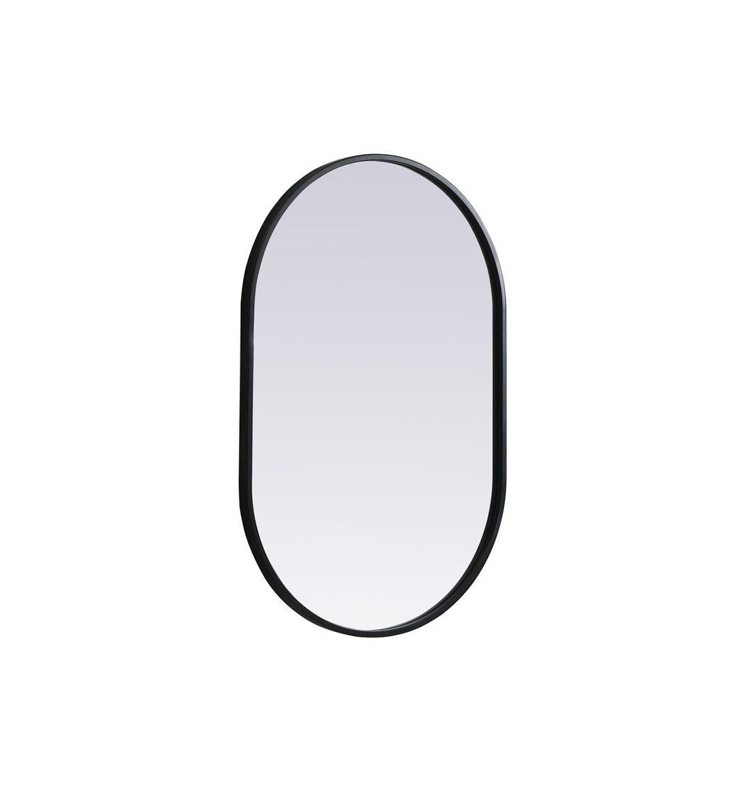 Metal Frame Oval Mirror 20X30 Inch In Black