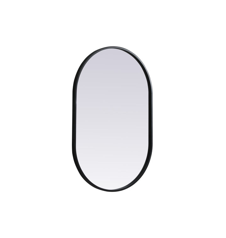 Metal Frame Oval Mirror 20X30 Inch In Black