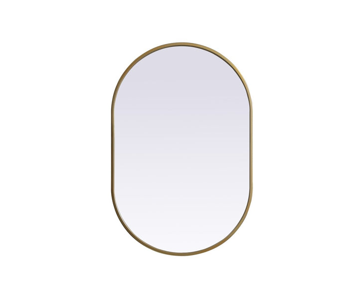 Metal Frame Oval Mirror 20X30 Inch In Brass by Elegant Decor