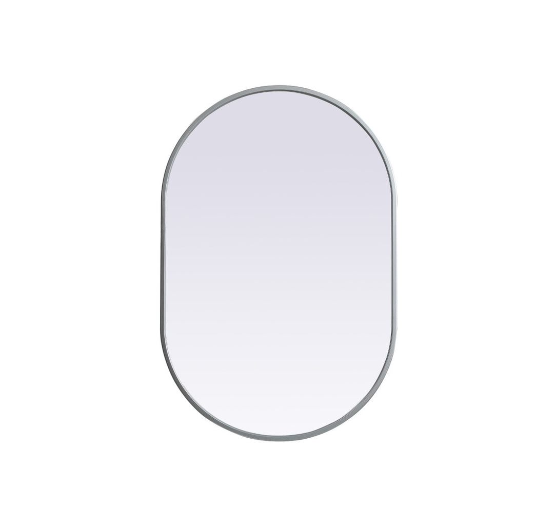 Metal Frame Oval Mirror 20X30 Inch In Silver by Elegant Decor