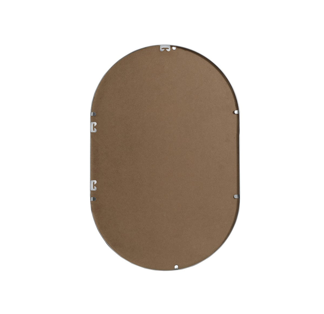 Metal Frame Oval Mirror 20X30 Inch In Silver