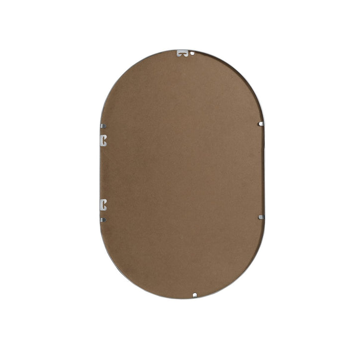 Metal Frame Oval Mirror 20X30 Inch In Silver