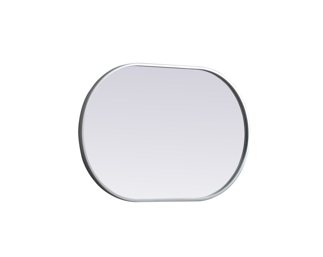 Metal Frame Oval Mirror 20X30 Inch In Silver